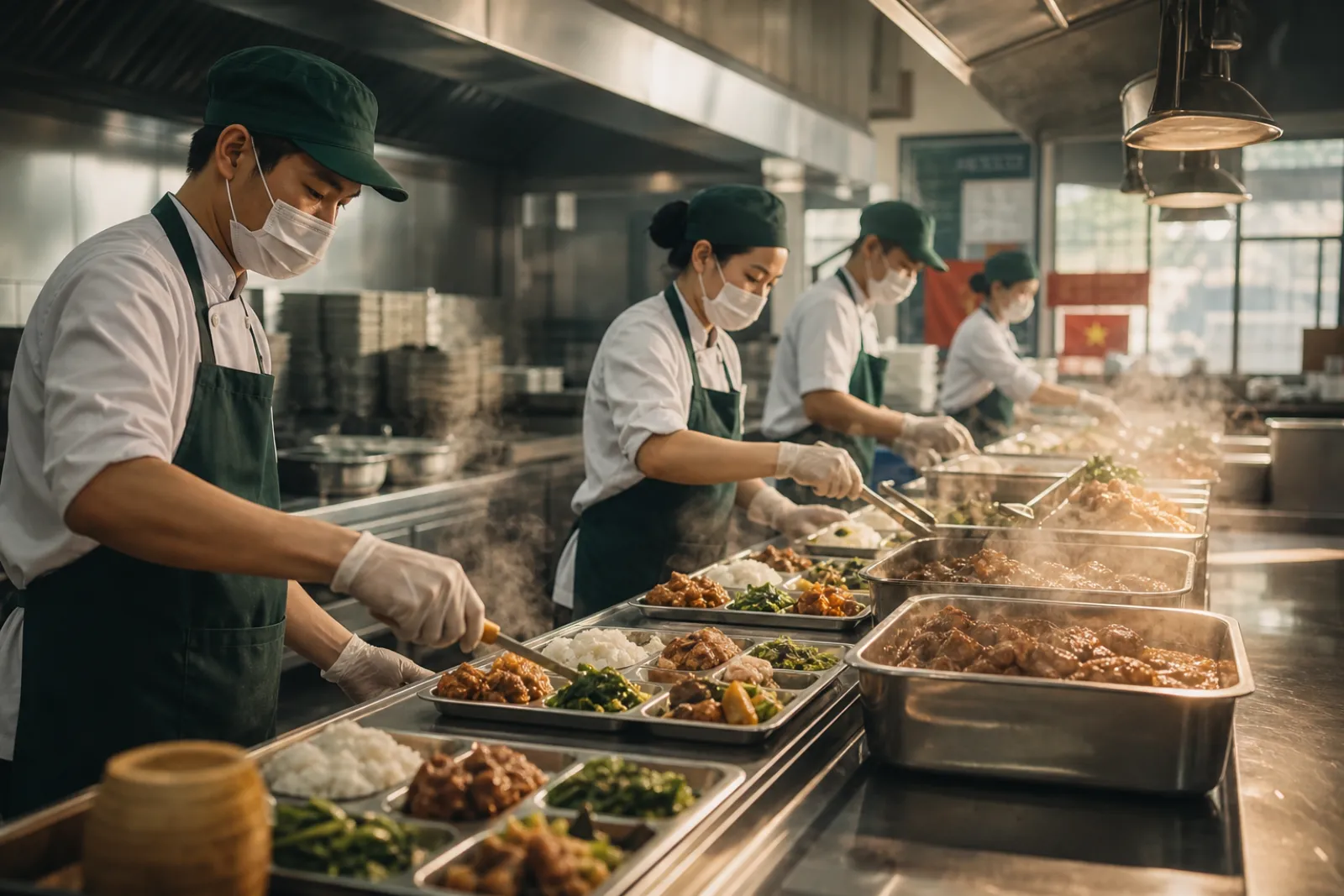 Bếp công nghiệp và dây chuyền suất ăn HTP